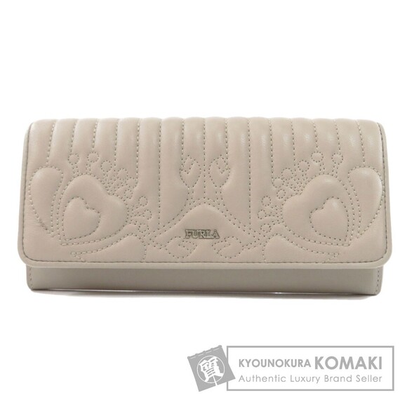 Furla Heart Embroidered Long Wallet Leather - Picture 1 of 8